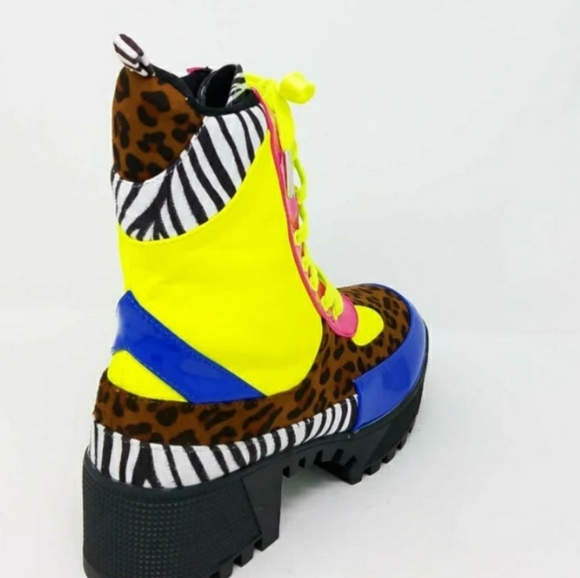 Beautiful multicolored combat boots - Picture 4 of 6